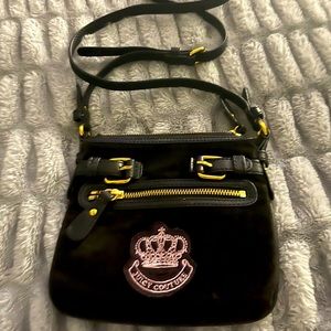 NWOT Couture Crossbody Bag Black Velour